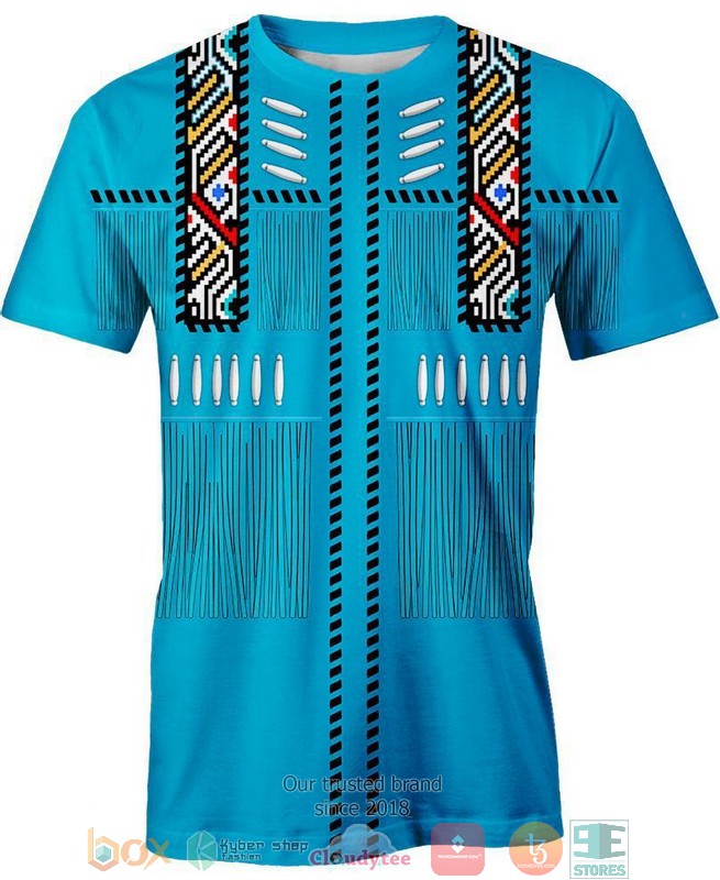 Blue-Native-Pattern-3D-Shirt-Hoodie-2
