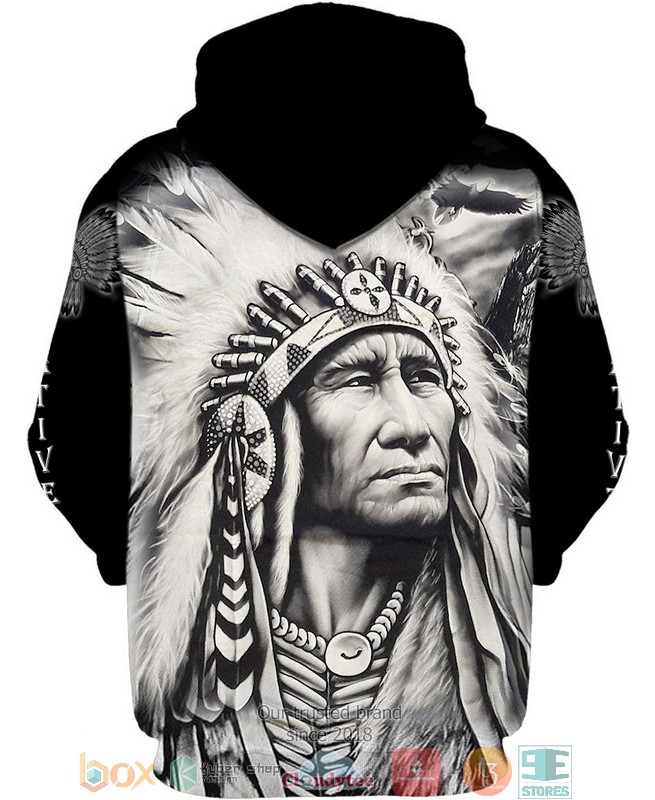 Native-American-Black-White-3D-Shirt-Hoodie-3