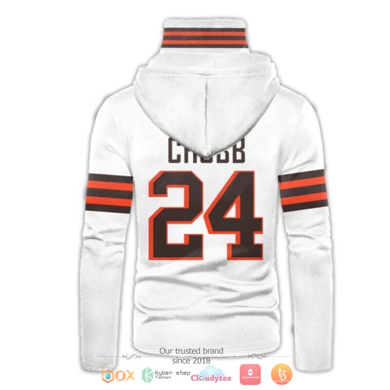 Nfl Nick Chubb 24 1946 White Hoodie Mask Nfl Nick Chubb 24 1946 White Hoodie Mask