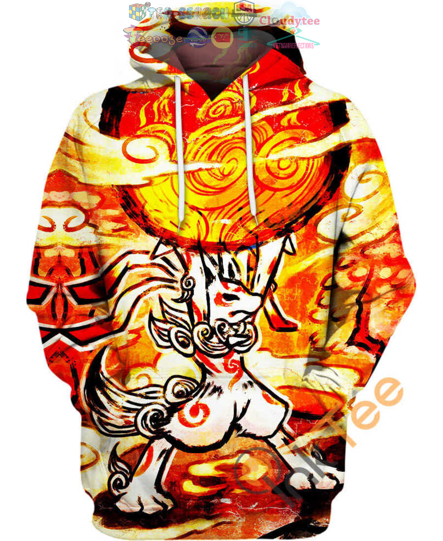 Okami Mix Pokemon Hoodie 3D Okami Mix Pokemon Hoodie 3D
