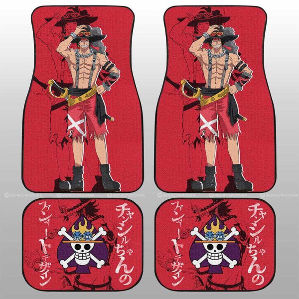 Ace Car Floor Mats Custom One Piece Red Anime Car Accessories