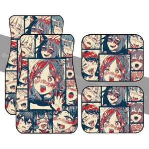 Ahegao Car Floor Mats Custom Car Interior Accessories