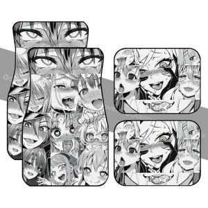 Ahegao Car Floor Mats Custom Manga Style Car Accessories