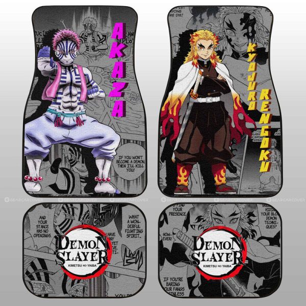 Akaza And Rengoku Car Floor Mats Custom Demon Slayer Anime Mix Mangas