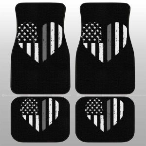 American Flag Heart Car Floor Mats Custom Personalized Name Car Accessories