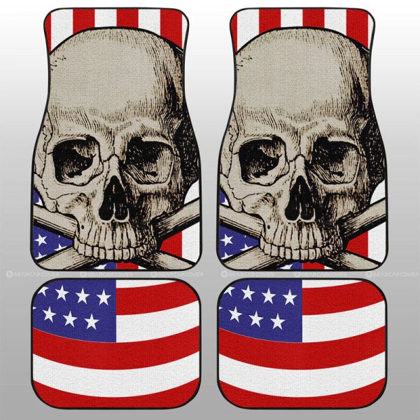 American Flag Skull Car Floor Mats Custom Car Interior Accessories