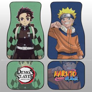 And Tanjiro Car Floor Mats Custom Anime Car Accessories