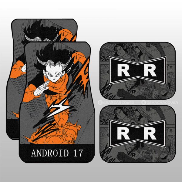 Android 17 Car Floor Mats Custom Dragon Ball Anime Manga Color Style