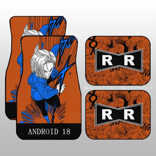 Android 18 Car Floor Mats Custom Manga Color Style