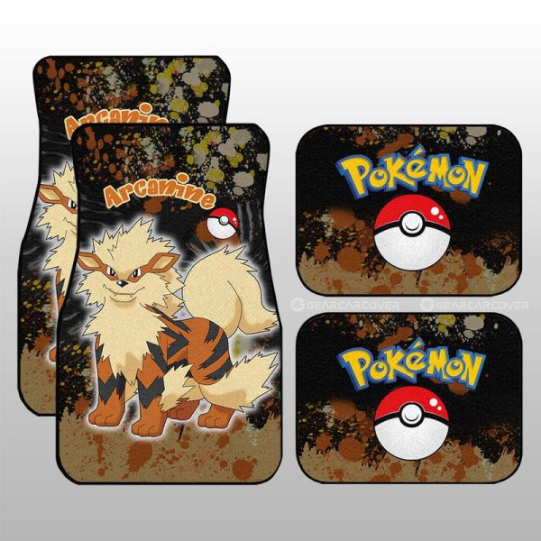 Arcanine Car Floor Mats Custom Tie Dye Style Car Accessories