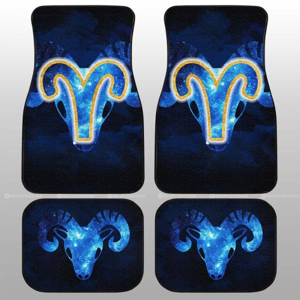 Aries Car Floor Mats Custom Name Zodiac Car Accessories