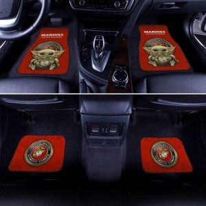 Baby Yoda U.S Marines Corps Car Floor Mats Custom Emblem Car Accessories