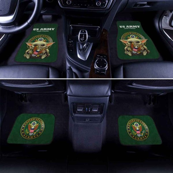 Baby Yoda US Army Car Floor Mats Custom Emblem Car Accessories