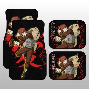 Black Gaara Car Floor Mats Custom For Anime Fans