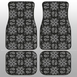 Black Paisley Pattern Car Floor Mats Custom Car Accessories