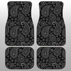 Black Paisley Pattern Car Floor Mats Custom Car Accessories