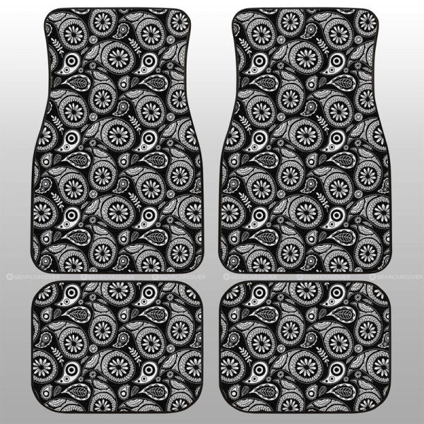 Black Paisley Pattern Car Floor Mats Custom Car Accessories