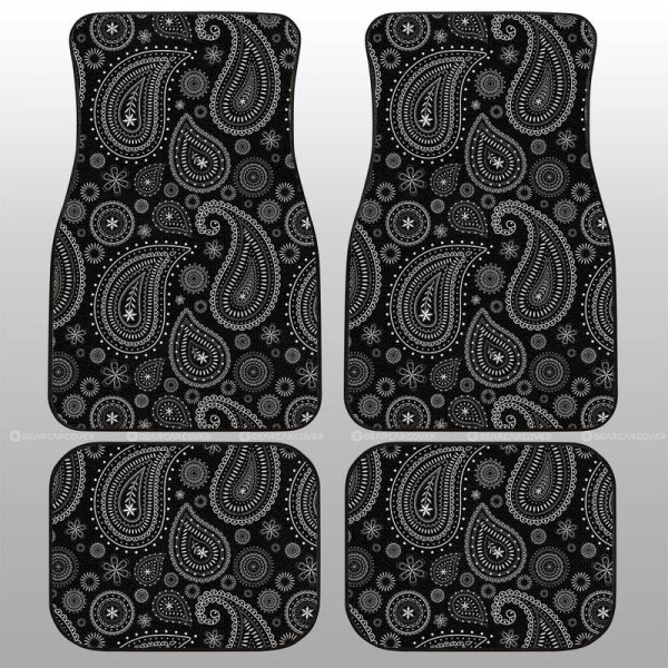 Black Paisley Pattern Car Floor Mats Custom Car Accessories