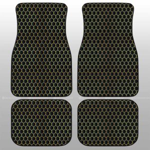 Black Pattern Car Floor Mats Custom Honeycomb Background Car Accessories