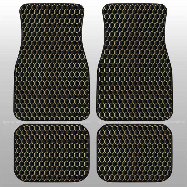 Black Pattern Car Floor Mats Custom Honeycomb Background Car Accessories