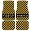 Black Yellow Checkered Personalized Car Floor Mats