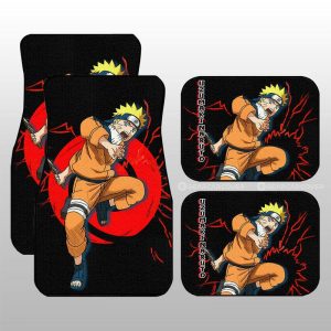 Black Young Uzumaki Car Floor Mats Custom For Fans