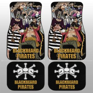 Blackbeard Pirates Car Floor Mats Custom One Piece Anime Car Accessories