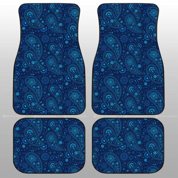 Blue Paisley Pattern Car Floor Mats Custom Car Accessories