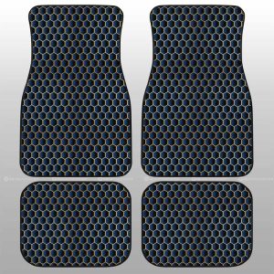 Blue Pattern Car Floor Mats Custom Honeycomb Background Car Accessories