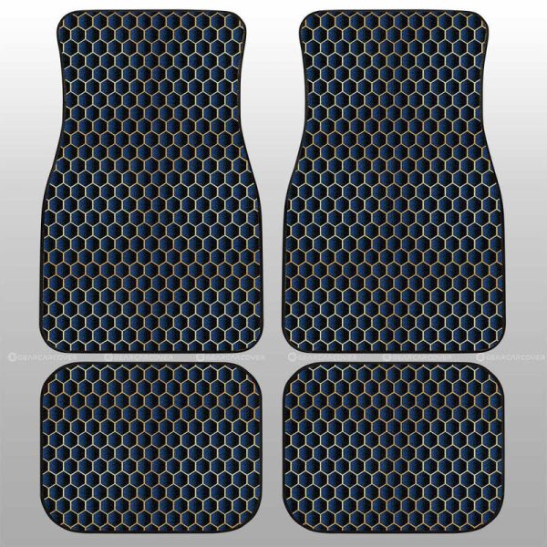 Blue Pattern Car Floor Mats Custom Honeycomb Background Car Accessories