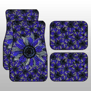 Blue Sunflower Car Floor Mats Custom Car Decoration