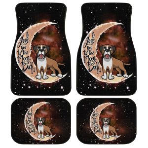 Boxer Car Floor Mats I Love You To The Moon And Back Gift Idea For Boxer Owners