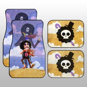 Brook Car Floor Mats Custom One Piece Map Anime Car Accessories