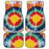 Bullseye Tie Dye Car Floor Mats Custom Hippie Car Accessories