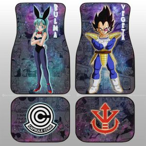 Bulma And Vegeta Car Floor Mats Custom Galaxy Style Dragon Ball Anime Car Accessories