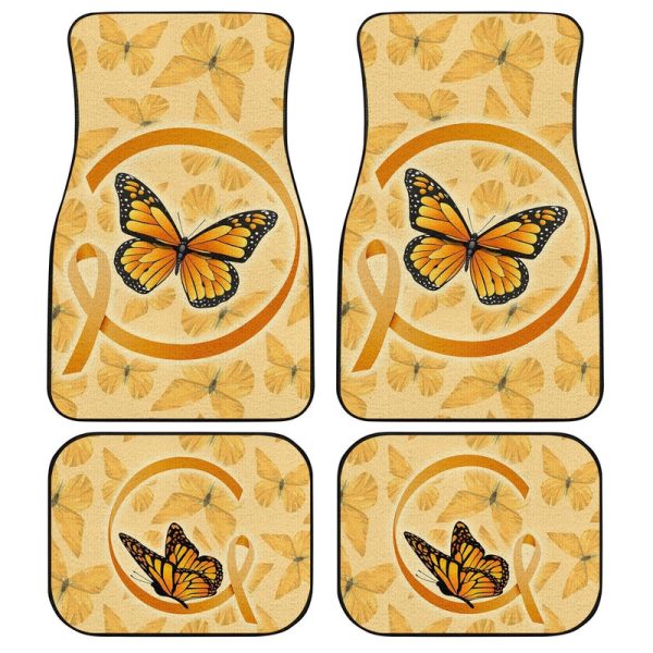 Butterfly Car Floor Mats Custom Apprendix Cancer Car Accessories Meaningful Gift Idea