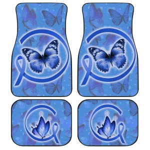 Butterfly Car Floor Mats Custom Colon Cancer Meaningful Car Accessories