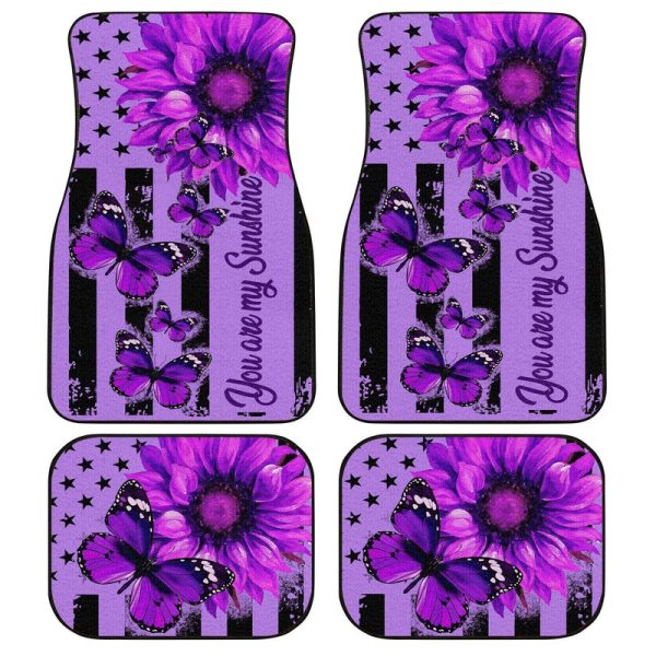 Butterfly Car Floor Mats Custom Purple Sunflower Car Accessories