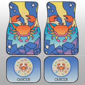 Cancer Colorful Car Floor Mats Custom Zodiac Car Accessories