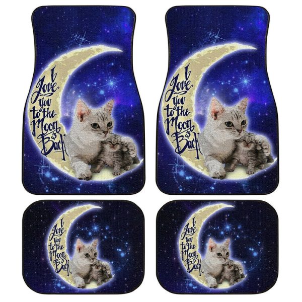 Cat Car Floor Mats Custom I Love You To The Moon And Back Car Accessories Meaningful