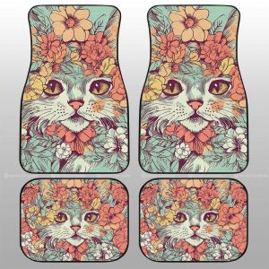 Cat Floral Car Floor Mats Custom Car Accessories