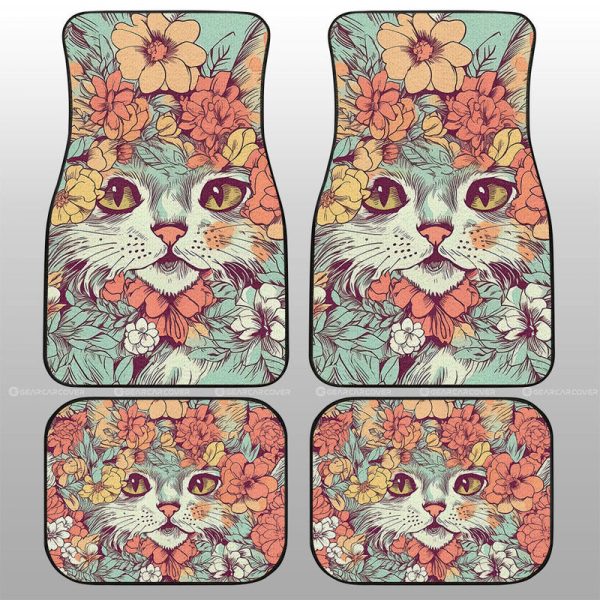 Cat Floral Car Floor Mats Custom Car Accessories