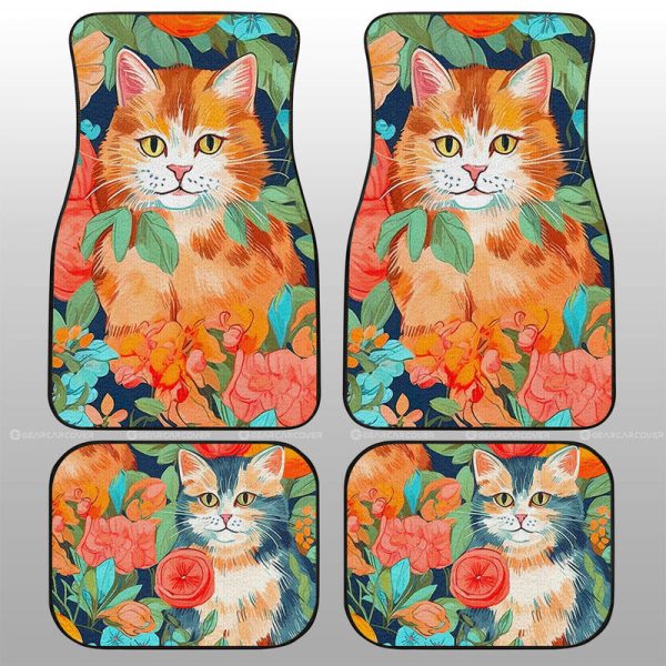 Cat Floral Car Floor Mats Custom Car Accessories