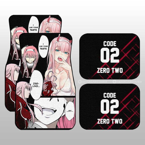 Code:002 Zero Two Car Floor Mats Custom DARLING In The FRANXX Anime For Anime Fans