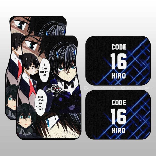 Code:016 Hiro Car Floor Mats Custom DARLING In The FRANXX Anime For Anime Fans