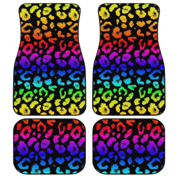 Colorful Cheetah Print Car Floor Mats Custom Skin Animal Car Accessories