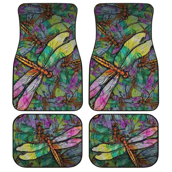 Colorful Dragonfly Car Floor Mats Custom Dragonfly Car Accessories