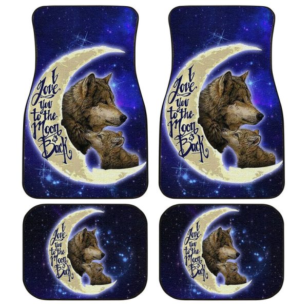 Cool Wolf Car Floor Mats Custom I Love You To The Moon And Back Car Accessories