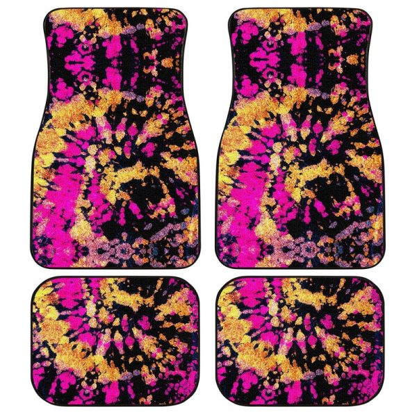 Crumple Tie Dye Car Floor Mats Custom Hippie Car Accessories