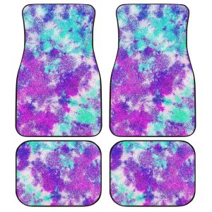 Crumple Tie Dye Car Floor Mats Purple Custom Hippie Car Accessories